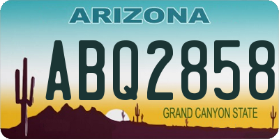 AZ license plate ABQ2858