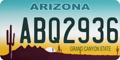 AZ license plate ABQ2936