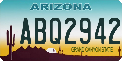 AZ license plate ABQ2942