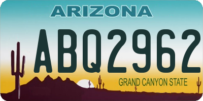 AZ license plate ABQ2962