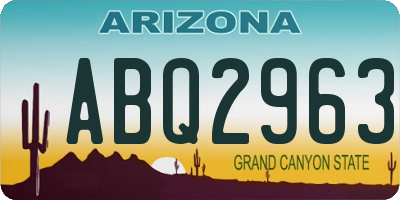AZ license plate ABQ2963