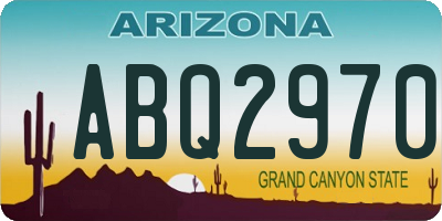 AZ license plate ABQ2970