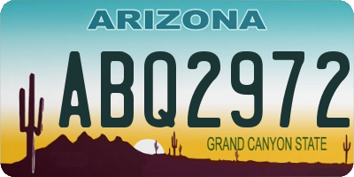 AZ license plate ABQ2972