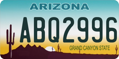 AZ license plate ABQ2996