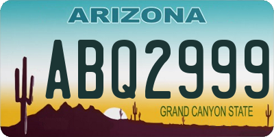 AZ license plate ABQ2999