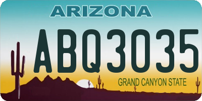 AZ license plate ABQ3035