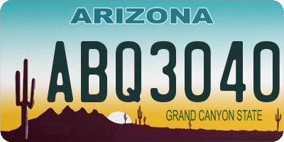 AZ license plate ABQ3040
