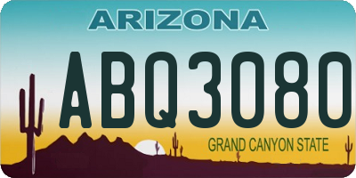 AZ license plate ABQ3080