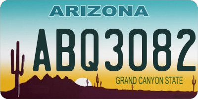 AZ license plate ABQ3082