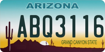 AZ license plate ABQ3116