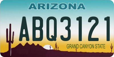 AZ license plate ABQ3121