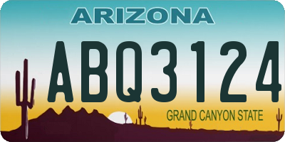 AZ license plate ABQ3124