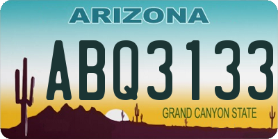 AZ license plate ABQ3133