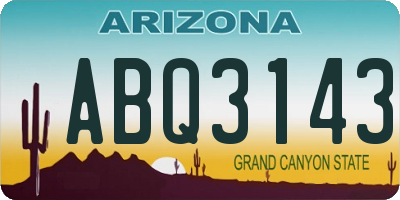 AZ license plate ABQ3143