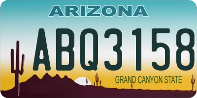 AZ license plate ABQ3158