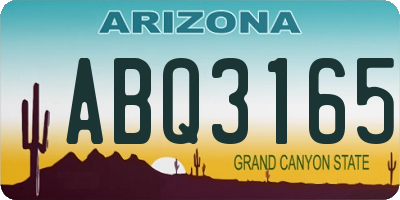 AZ license plate ABQ3165