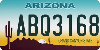 AZ license plate ABQ3168