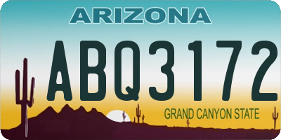 AZ license plate ABQ3172