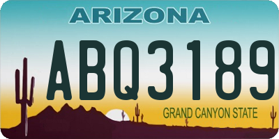 AZ license plate ABQ3189