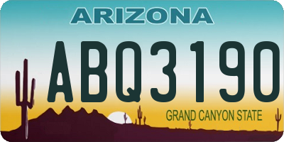 AZ license plate ABQ3190
