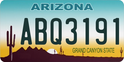 AZ license plate ABQ3191