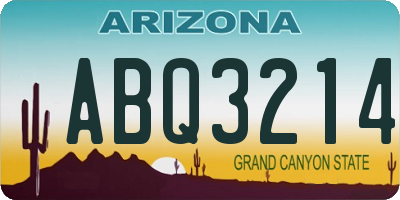AZ license plate ABQ3214