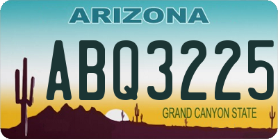 AZ license plate ABQ3225