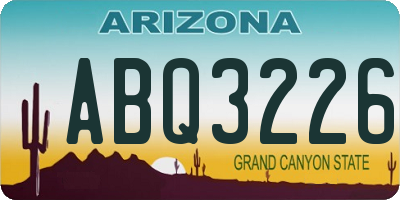 AZ license plate ABQ3226