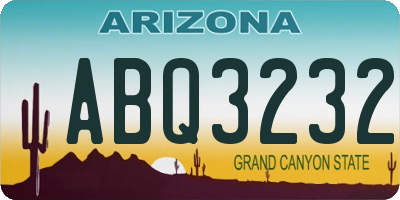 AZ license plate ABQ3232