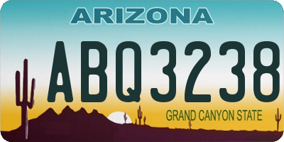 AZ license plate ABQ3238