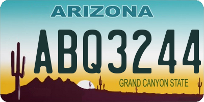 AZ license plate ABQ3244