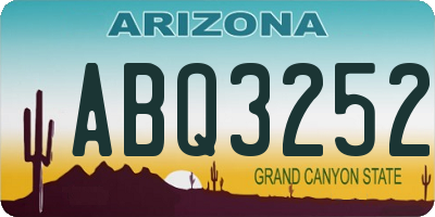 AZ license plate ABQ3252