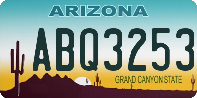 AZ license plate ABQ3253