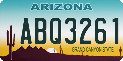 AZ license plate ABQ3261