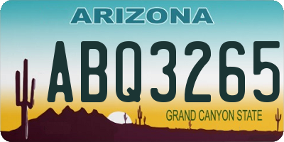 AZ license plate ABQ3265