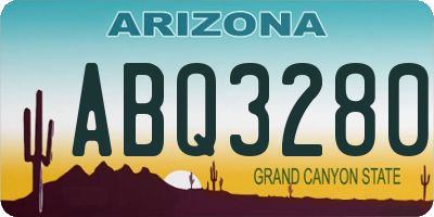 AZ license plate ABQ3280