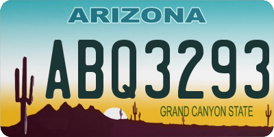 AZ license plate ABQ3293