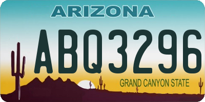 AZ license plate ABQ3296