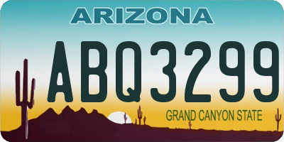 AZ license plate ABQ3299