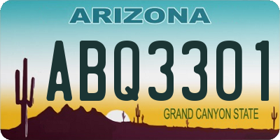 AZ license plate ABQ3301