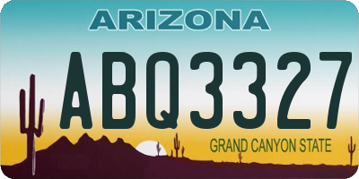 AZ license plate ABQ3327