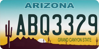 AZ license plate ABQ3329