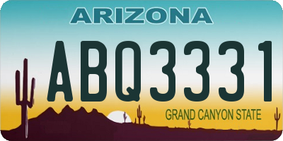 AZ license plate ABQ3331