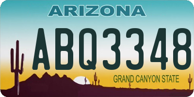 AZ license plate ABQ3348
