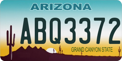 AZ license plate ABQ3372