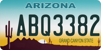 AZ license plate ABQ3382