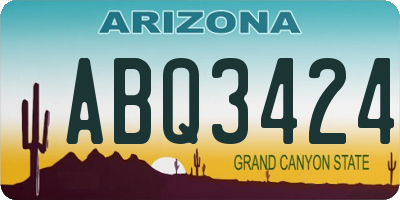 AZ license plate ABQ3424