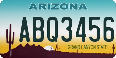 AZ license plate ABQ3456