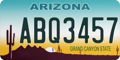 AZ license plate ABQ3457