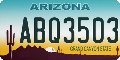 AZ license plate ABQ3503